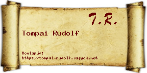 Tompai Rudolf névjegykártya